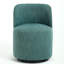 Fauteuil d'appoint pivotant en lin, tabouret de meuble-lavabo rond à dossier courbé, fauteuil d'appoint rembourré confortable pour coin-salon de chambre à coucher-132380253