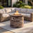 Cliff Round Concrete Propane Fire Pit Table