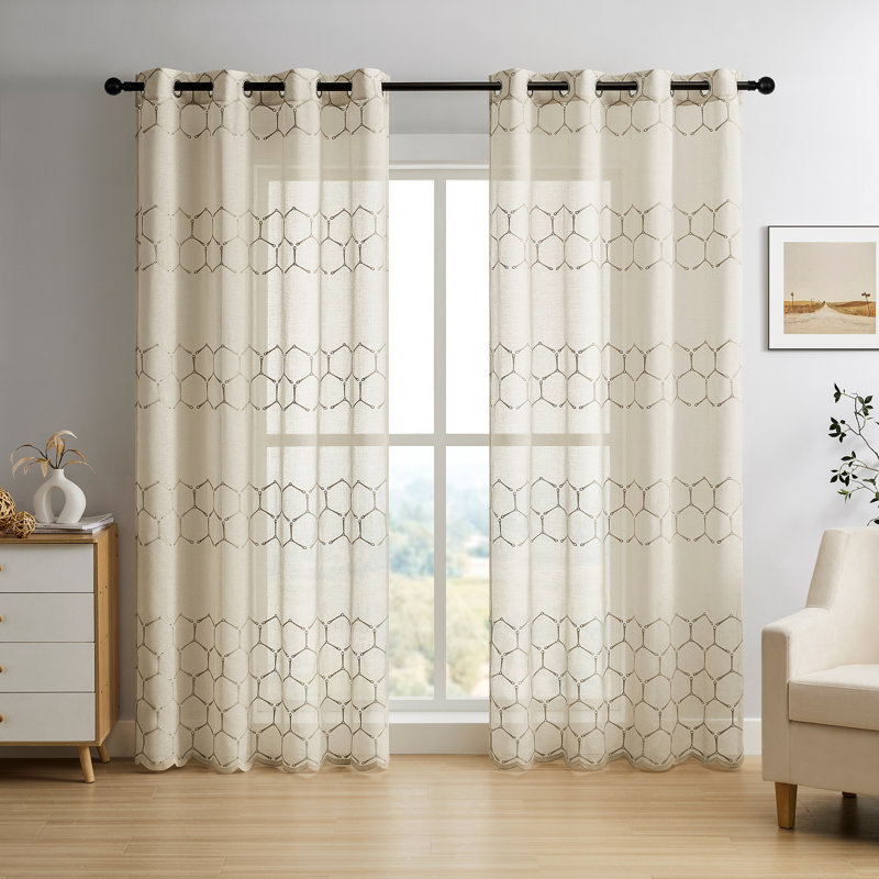 Panneau de rideaux en polyester Draycott, L 52 po x L 84 po, Gris