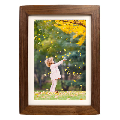 Ahlona Walnut Wood Matte Picture Frame with Mat