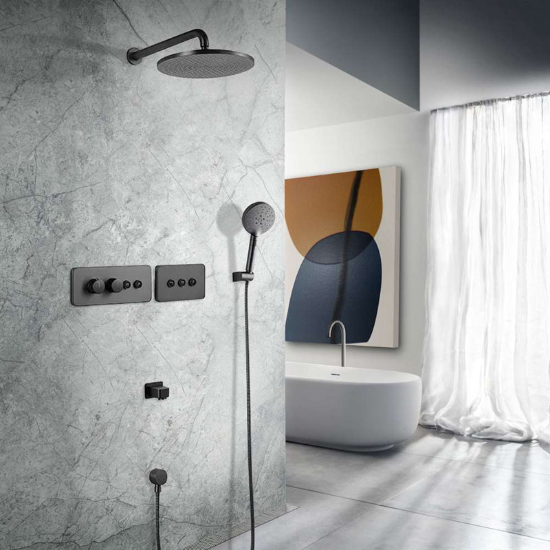 Robinet de douche thermostatique de luxe moderne Milan Fontana avec valve brute