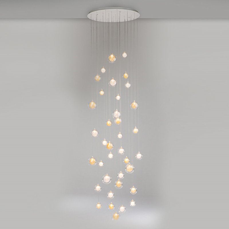 37 - Light Pendant, Clear/Gold