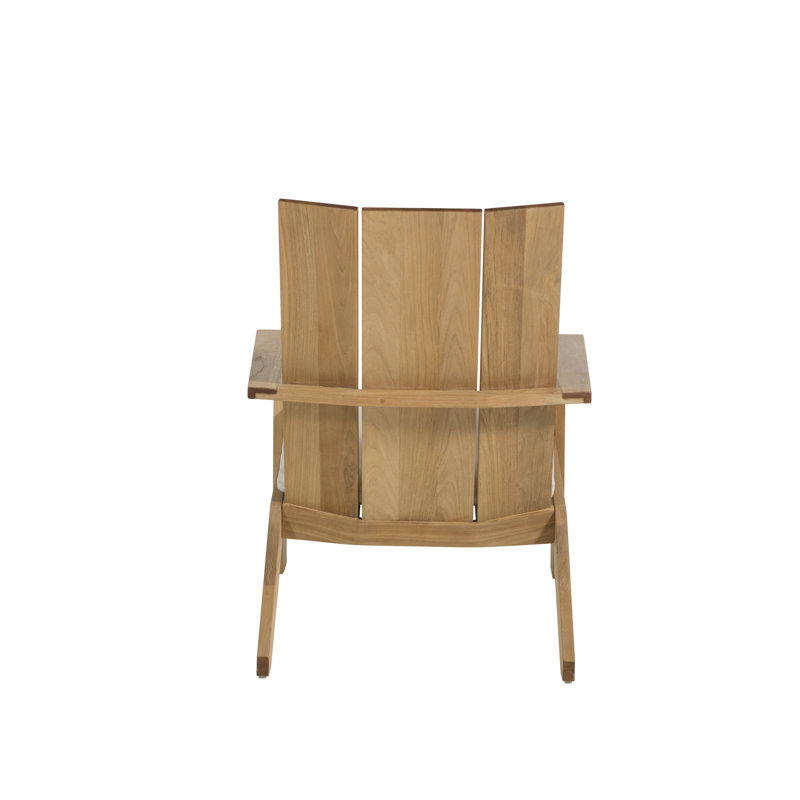 Ashland Solid Wood Adirondack Chair, No Welt, Natural White, Natural Teak