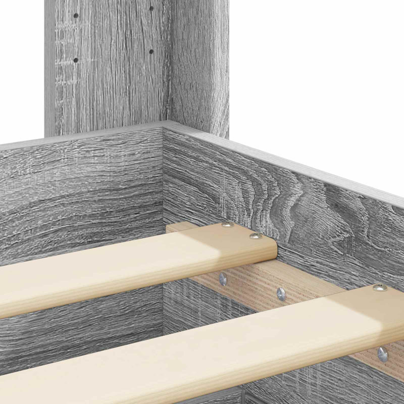 Bed Frame, 100 x 200 cm, Grey Sonoma