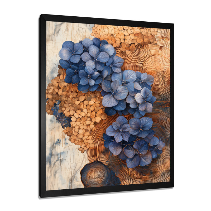 Anne - Floral Wall Decor, Reproduction encadrée d'une seule photo, H 32 po x l 24 po, Noir, noir, noir, noir