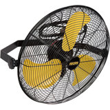 18 In. 3-Speeds Wall Fan In Yellow With IP44 Enclosure Motor, Metal Structure, 180° Tilting, 6 Ft. SJT Power Cord