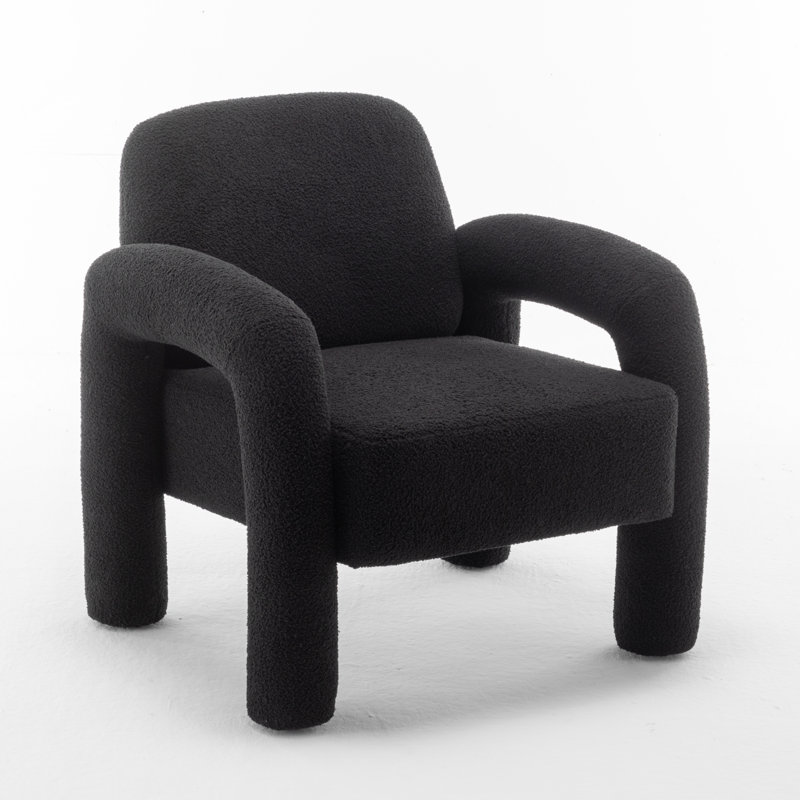 Upholstered Armchair, Black 100% Polyester