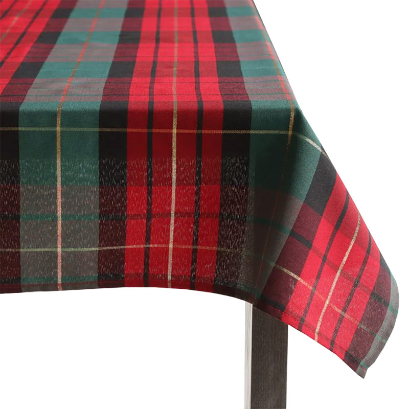 Nappe carrée classique rouge et vert Tartan Holiday, 67 po x 67 po