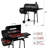 Royal Gourmet 28" Barrel Charcoal Grill with Smoker and Side Table