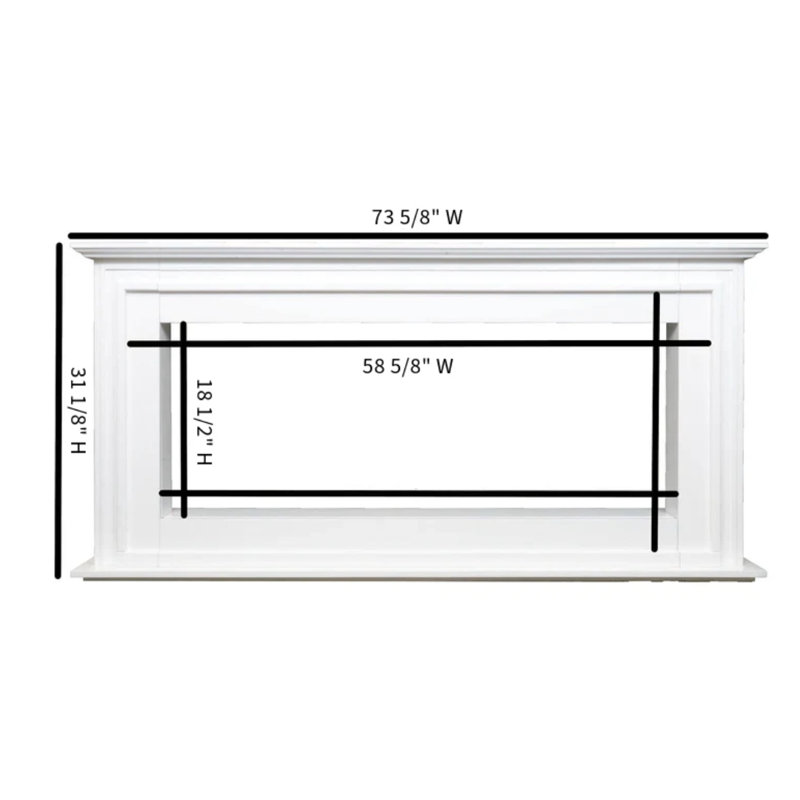 Sideline Elite Pro Smart Electric Fireplace with Encase Surround Mantel, 31.13" H x 73.63" W x 9.84" D