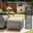 Smile Outdoor Patio PE Wicker 2-Person Seating Group With 5" Thickness Cushions And Ottomans-120284910-120284906