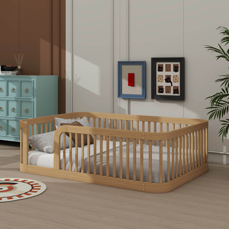 Full-Size Montessori Floor Bed Frame, Natural