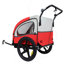 2-en-1 double 2 sièges avec harnais de sécurité à 5 points Remorque de vélo Poussette Jogger pour enfants Enfants pliable pliable avec roue avant pivotante, sac de rangement