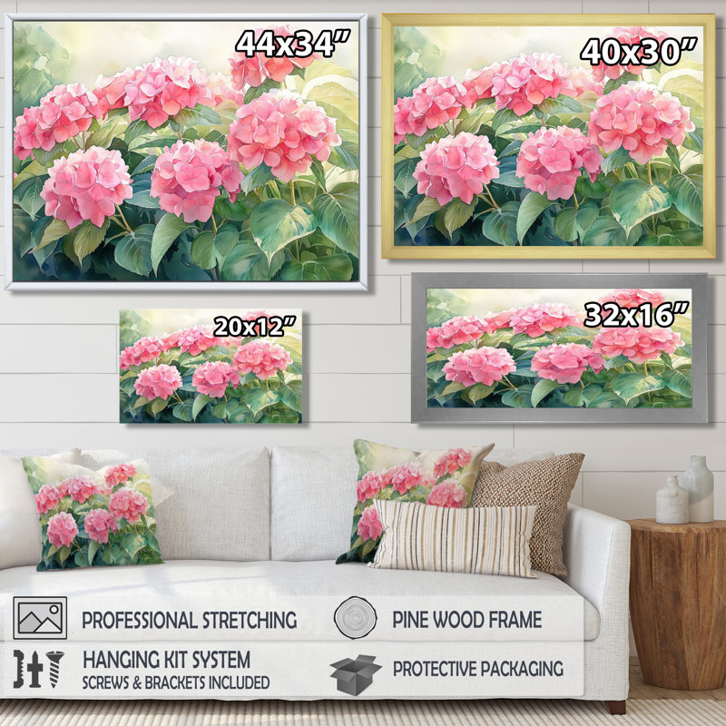 Ingelotte - Floral Wall Art, H 28 po x l 60 po, Impression encadrée flottante, Doré