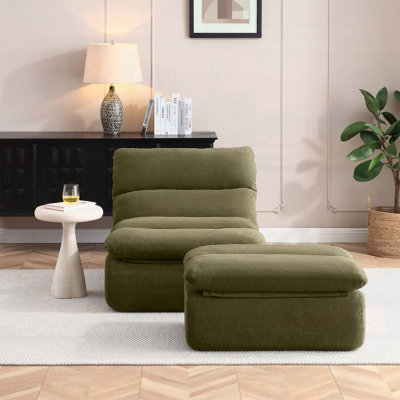 Chaise longue confortable avec repose-pieds, fauteuil à billes avec repose-pieds