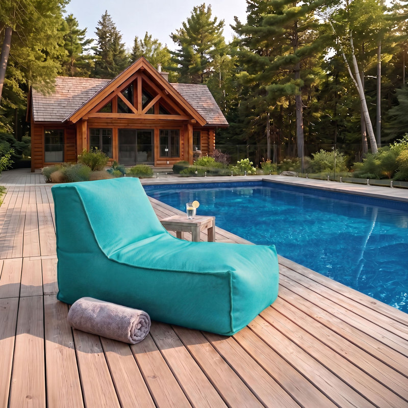 Fauteuil à billes et chaise longue Alpine, Paon