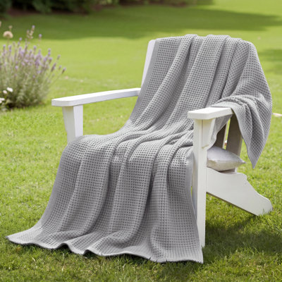 Bedsure Cotton Waffle Weave Throw Blanket
