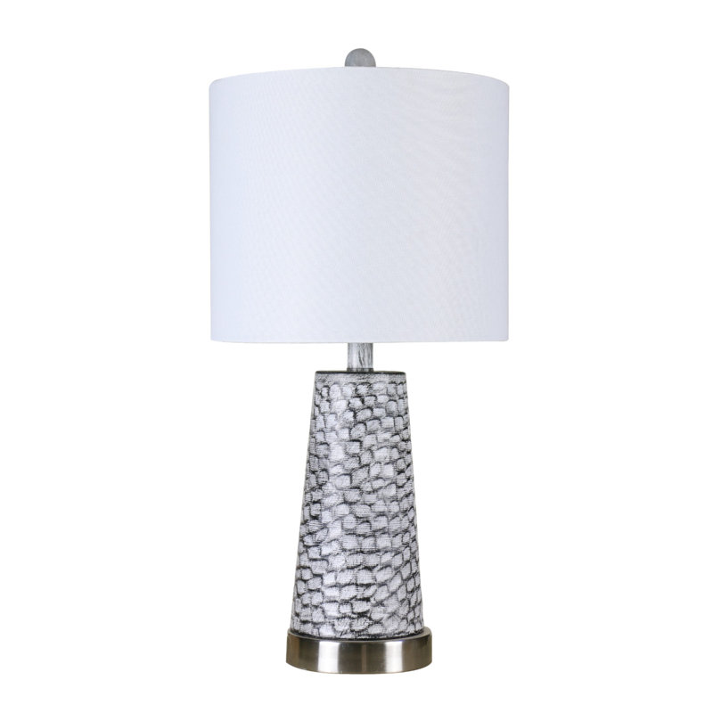 Lampe de table 22 po Delmira, Noir / gris