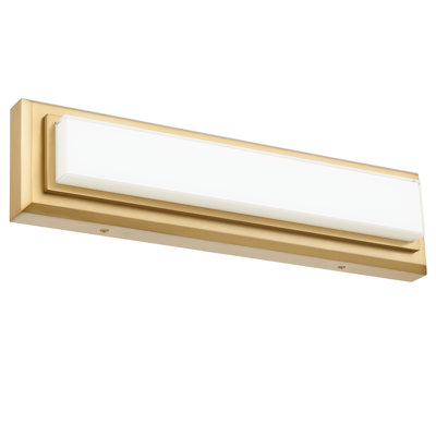 Barre lumineuse DEL intégrée de 18 pouces pour salle de bain, en laiton antique, économe en énergie avec 1360 lumens et 22 W, double montage pour une utilisation verticale ou horizontale, sélection de 3 températures de couleur : 3000 K/4000 K/5000 K.
