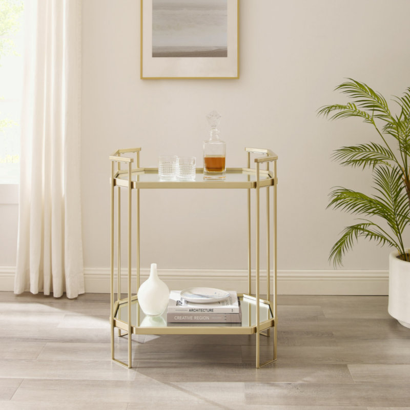 Modern Glam Mirror-Top Console Table