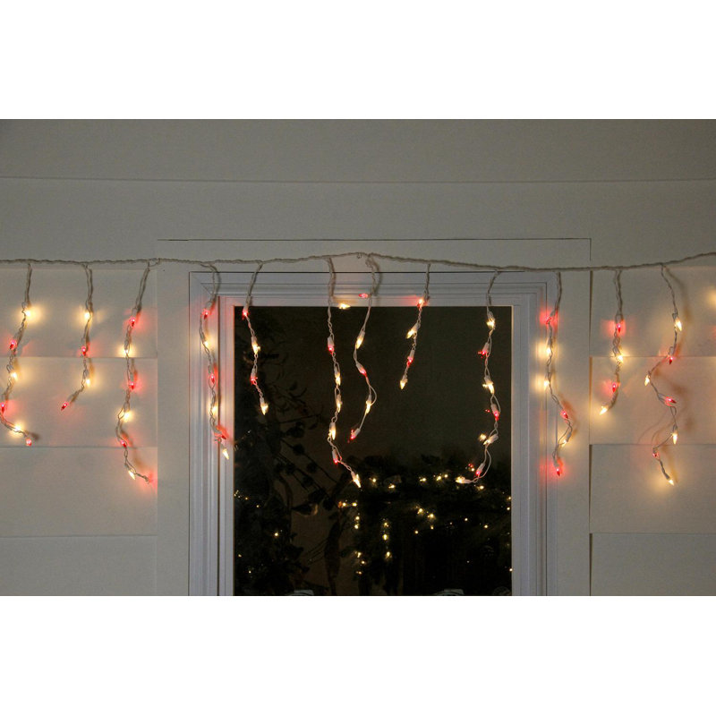 Guirlande de 150 mini glaçons de Noël, Rouge / transparent