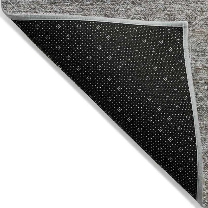 Tapis intérieur / extérieur brun lavable à la machine Xhevrie, Rectangle 10 pi x 14 pi