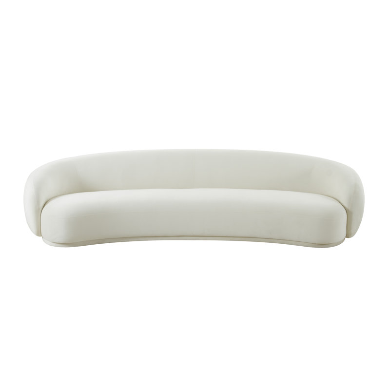 Tov Furniture Kendall Cream Velvet 120 Inch Sofa, Cream Velvet