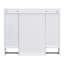 Armoire à pharmacie 3 portes 35 "x 28" avec miroir | Armoire de rangement murale avec barre à serviettes et tablettes réglables | Design moderne avec rangement dissimulé et ouvert-1472896241