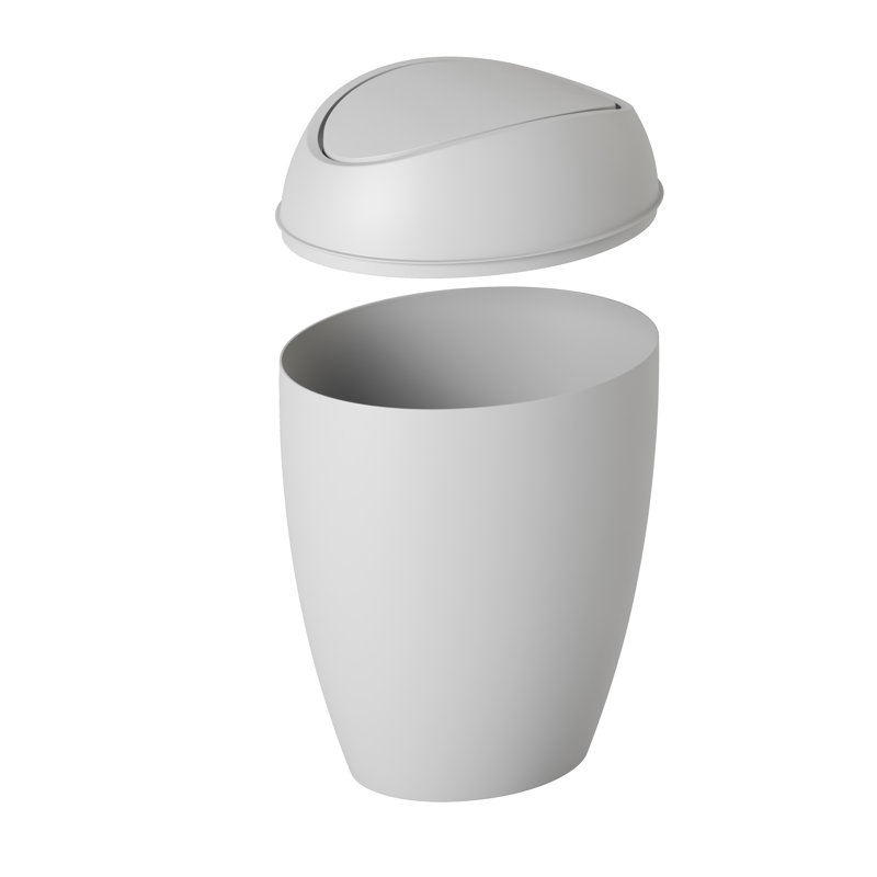 Poubelle pivotante en plastique 2,2 gallons Twirla, Gris