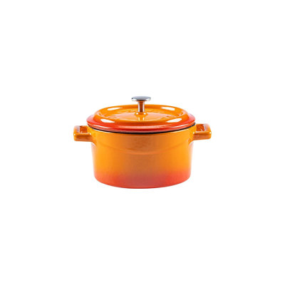 Diamètre de la fonte Turgla: H 3,5 po: 1,75 po 10 oz Cocotte ronde en fonte orange