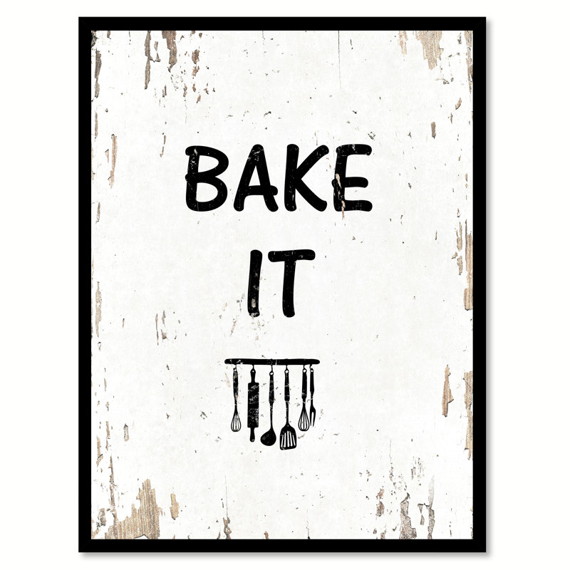 «Bake It», reproduction d'art textuel sur toile encadrée, H 17 po x l 13 po