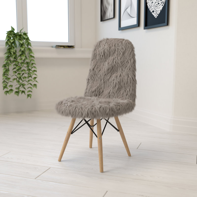 Ibhidh Shaggy Dog Accent Chair - Dorm Chair, Gray