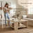 Allyannah 31.1" Modern Contemporary Square Coffee Table with Shelf-1811616400