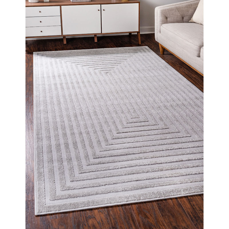 Tapis d'extérieur couleur cendré Claudia, Rectangle de 5 pi x 8 pi