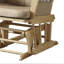 Fauteuil finisseur avec repose-pieds en microfibre et chêne naturel Rehan Taupe
