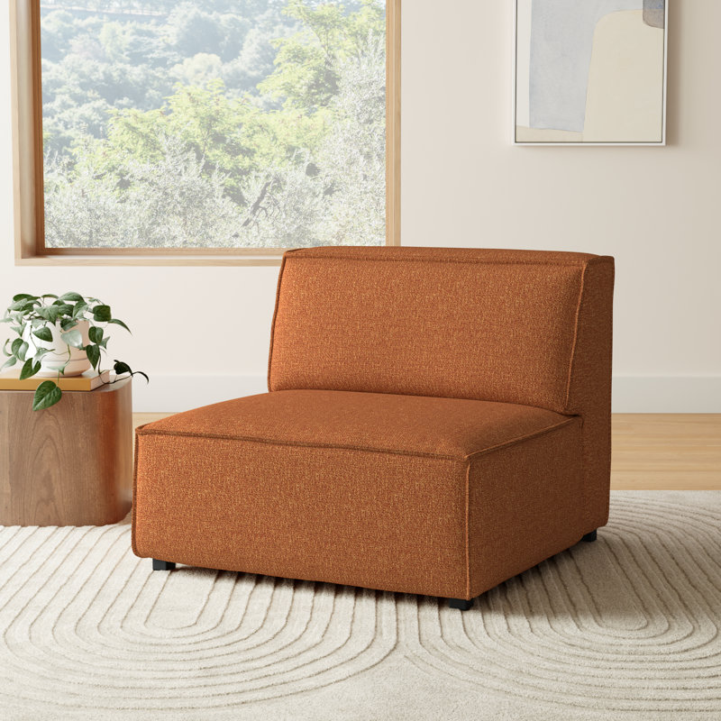 Shonnard Upholstered Slipper Chair, Bjorn Rust Performance Twill