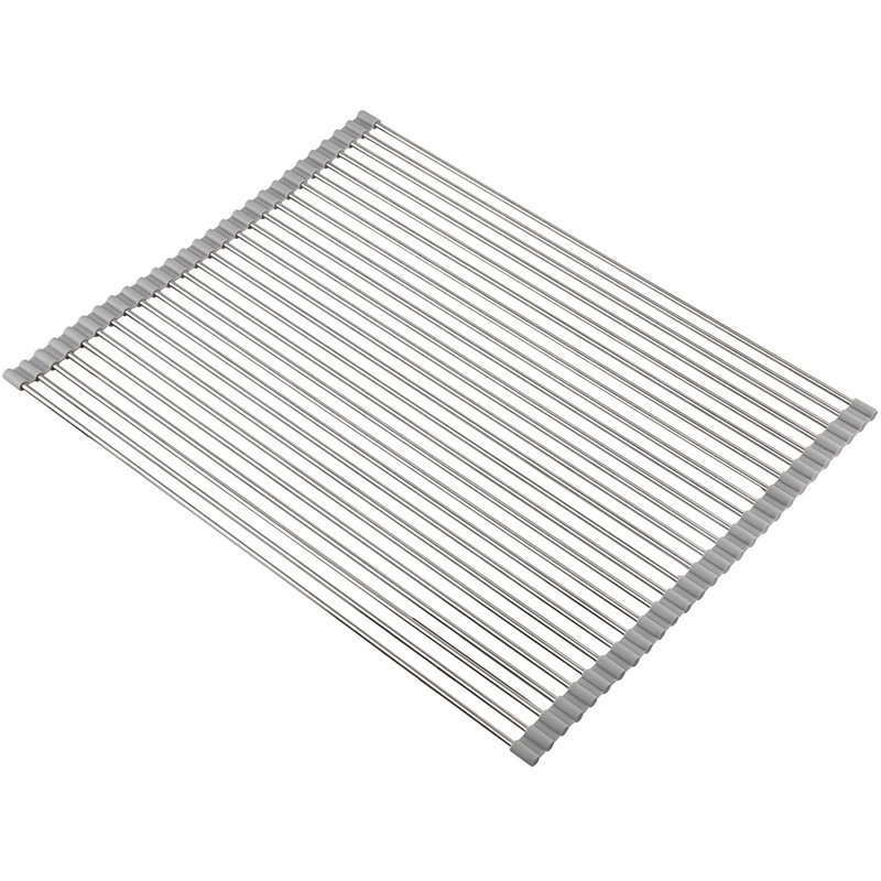 Panier à vaisselle en acier inoxydable, H 0,5 po x l 15 po x P 20,8 po, Gris chaud