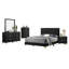 Ensemble de chambre avec grand lit 5 pièces Dle, velours noir touffeté, accent or moderne-117055924-117055922