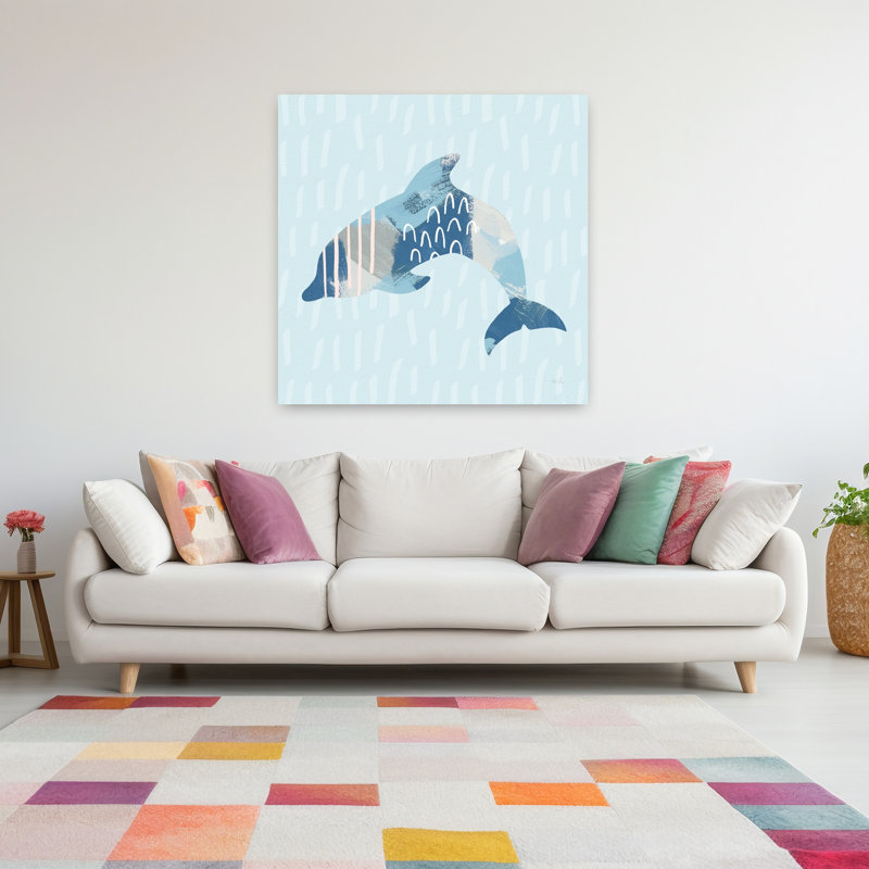 Coastal Cool III Dolphin Coastal Art, H 48 po x l 48 po