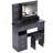 41" Large Size Left Drawer Desktop Vanity Table+Cushioned Stool Dresser Set, 2 AC+2 USB Power Station, Hair Dryer Stand, Extra Large Touch Control LED Mirror, 3-Color Switch, EPA, GCC, UL Certificate