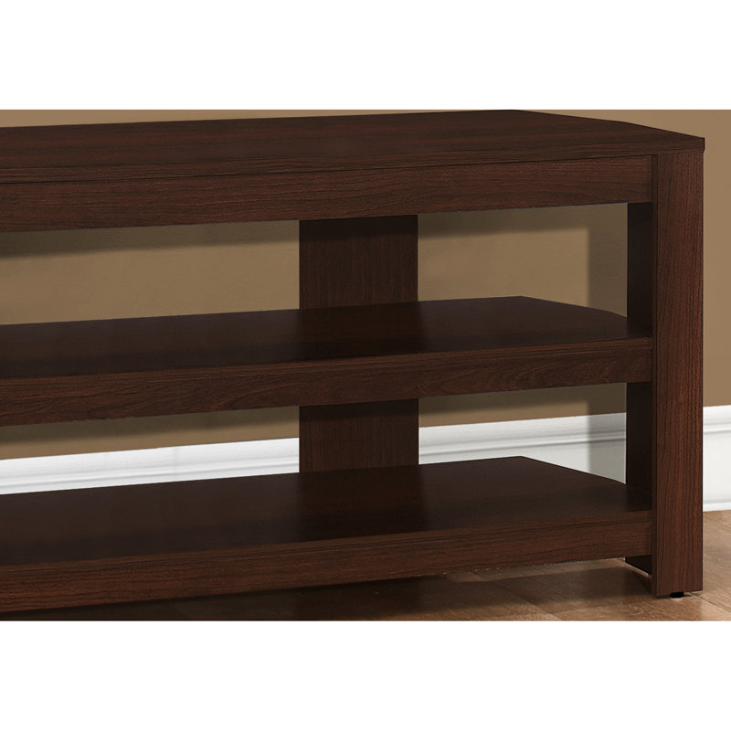 Meuble audio-vidéo élégant, 42 po, avec tablettes de rangement fonctionnelles, console de télévision, tablette ouverte