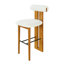 Ensemble de 2 tabourets de bar d'intérieur revêtus de bois, finition noyer et ivoire-125535990