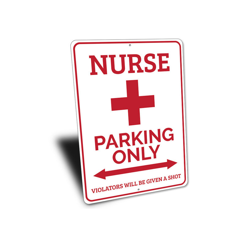 Enseigne en aluminium Nurse, H 18 po x l 12 po x P 0,06 po