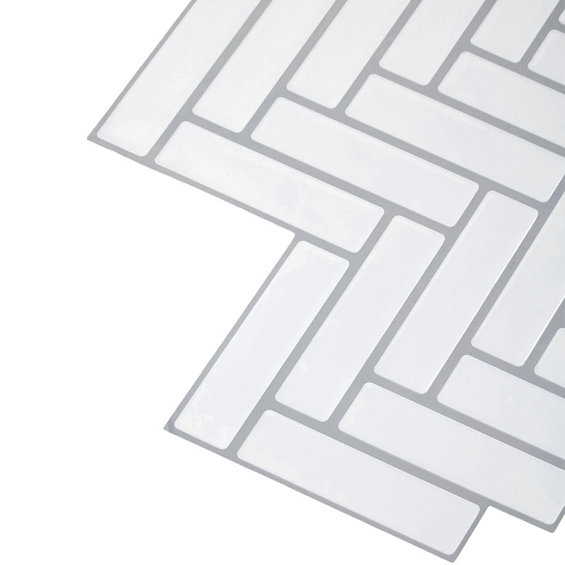 30.5 x 30.5 cm PET/PU Tile , White/Black