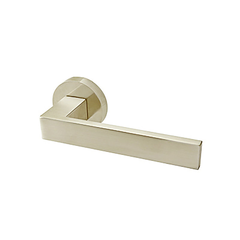 Privacy Door Lever Set, 2.375", Satin Brass, Passage (Hall & Closet) 