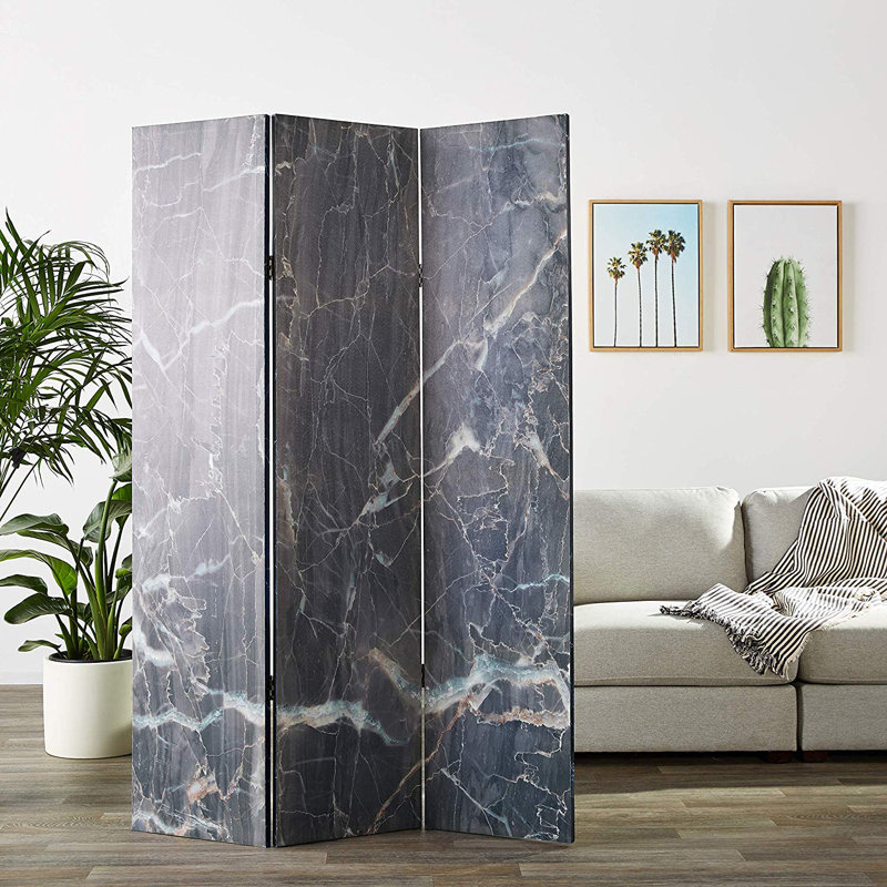 Boling 48'' W x 72'' H 3 - Panel Solid Wood Folding Room Divider