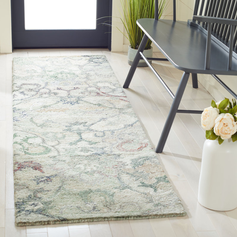 Lineberger Hand Tufted Floral Indoor Rug, Runner 2'3" x 6'