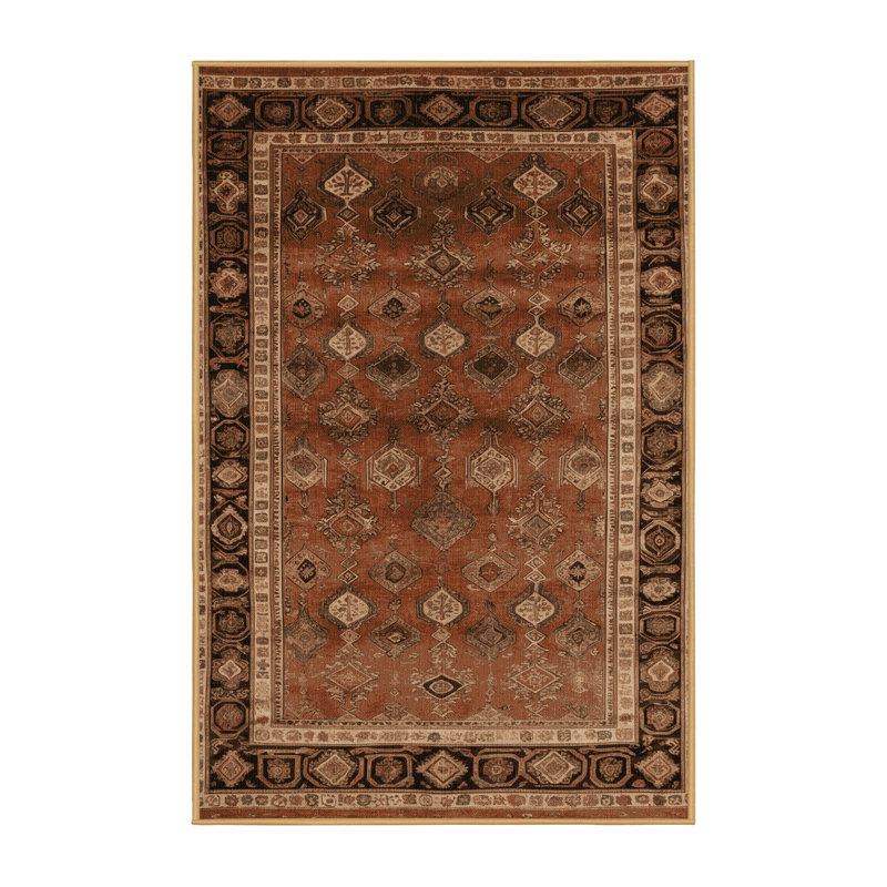 Tapis brun lavable à la machine, Rectangle de 5 pi x 8 pi
