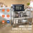 Kitchen Utility Cart, 3 Tiers, Wire Rolling Cart W/ 450LBS Capacity, Steel Service Cart On Wheels, Metal Storage Trolley W/ 80Mm Basket Curved Handle PP Liner 6 Hooks, For Indoor And Outdoor Use