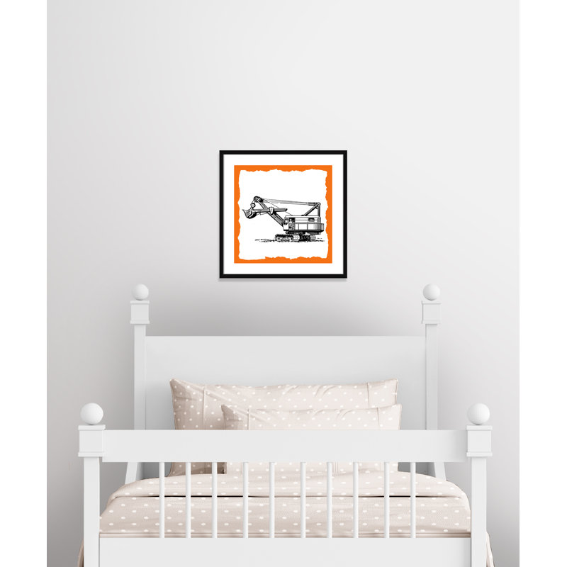 Avertissement 3 enfants, impression sur papier, H 23,5 po x l 23,5 po x P 1,19 po, Encadré de boîte noir